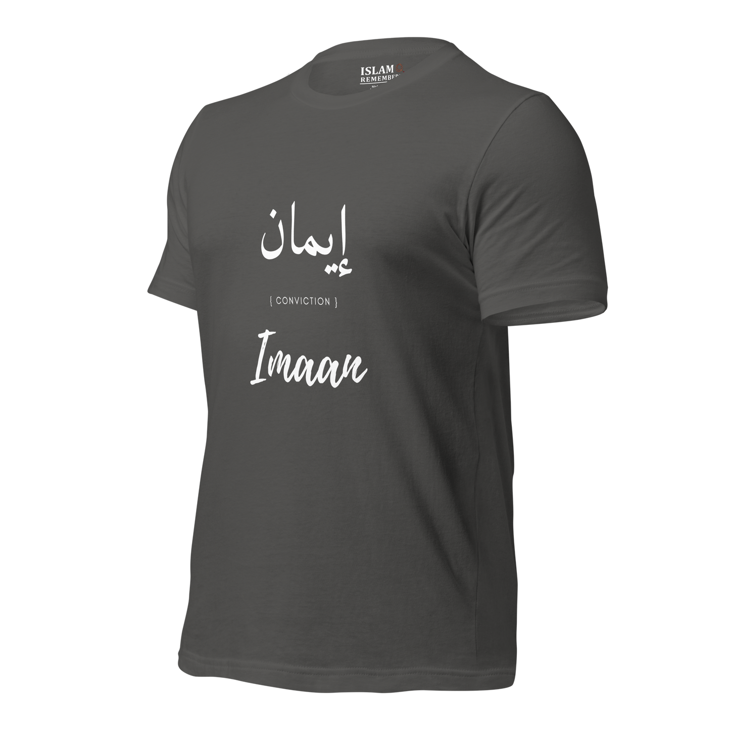 ADULT T-Shirt - IMAAN (CONVICTION) Arabic/English - White