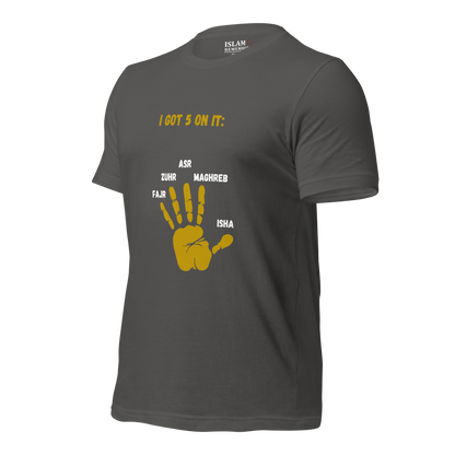 ADULT T-Shirt - I GOT 5 ON IT - Gold/Black