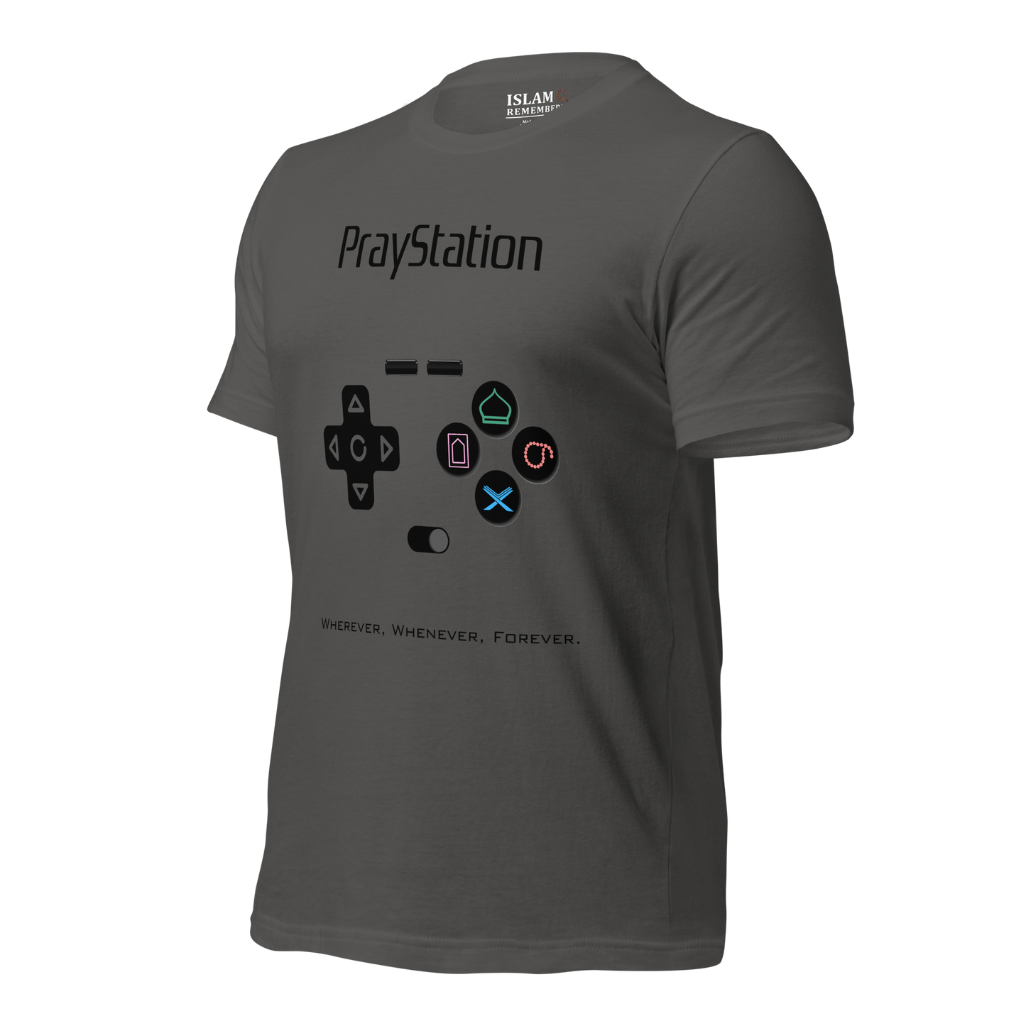 ADULT T-Shirt - PRAYSTATION (All Buttons) - Black