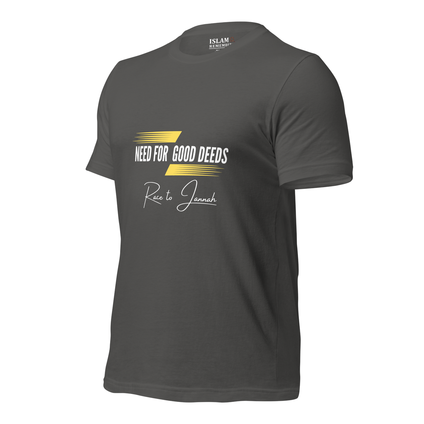 ADULT T-Shirt - NEED FOR GOOD DEEDS - White/Yellow