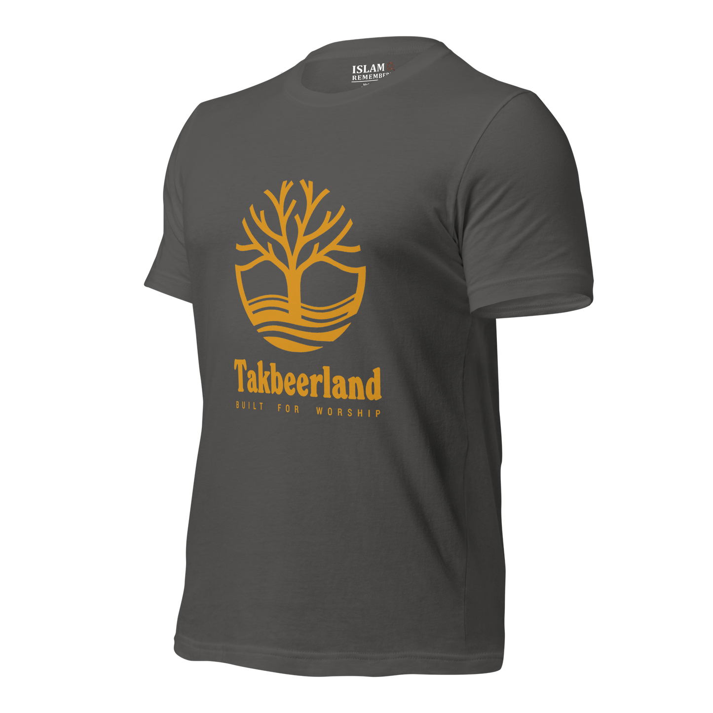 ADULT T-Shirt - TAKBEERLAND FULL LOGO (Centered/Large) - Gold