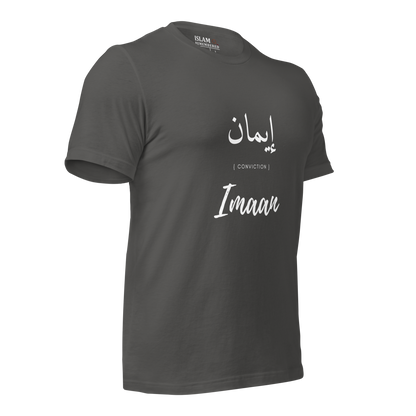 ADULT T-Shirt - IMAAN (CONVICTION) Arabic/English - White