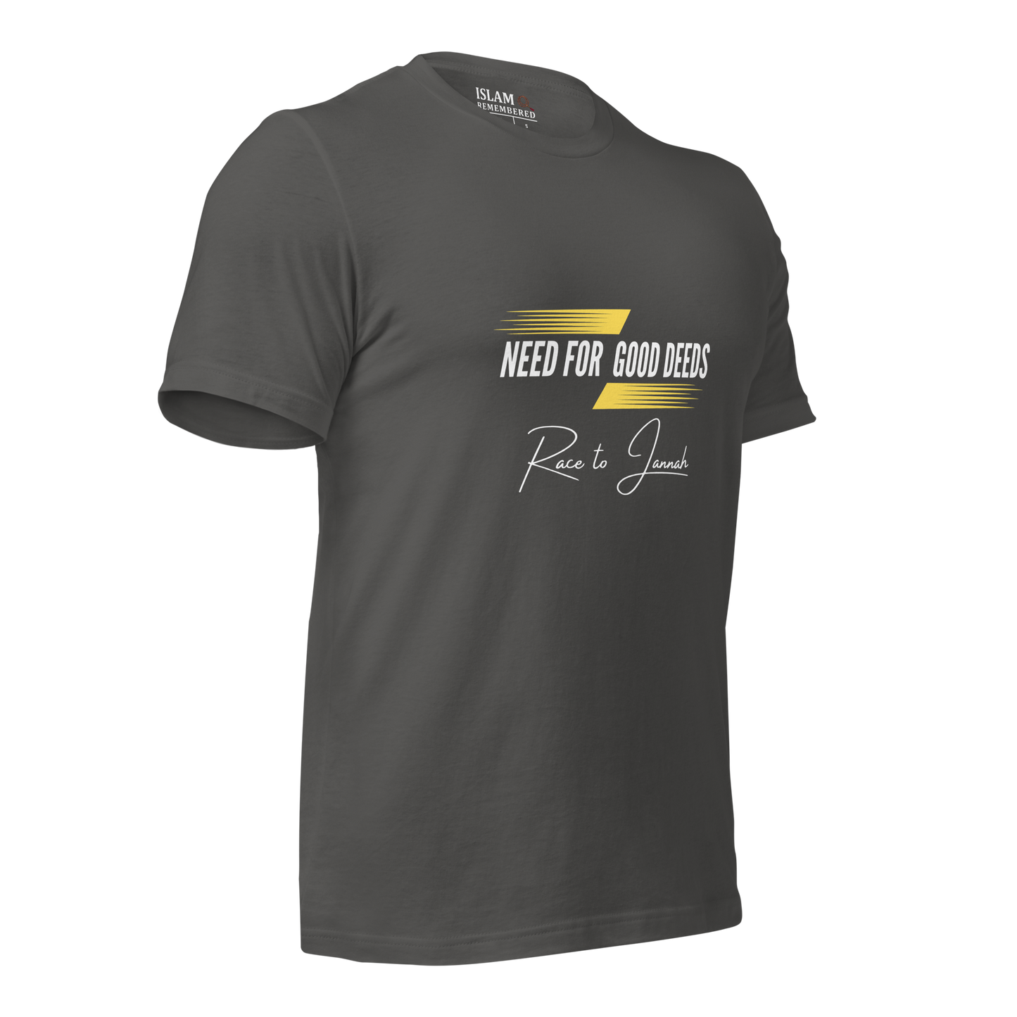 ADULT T-Shirt - NEED FOR GOOD DEEDS - White/Yellow