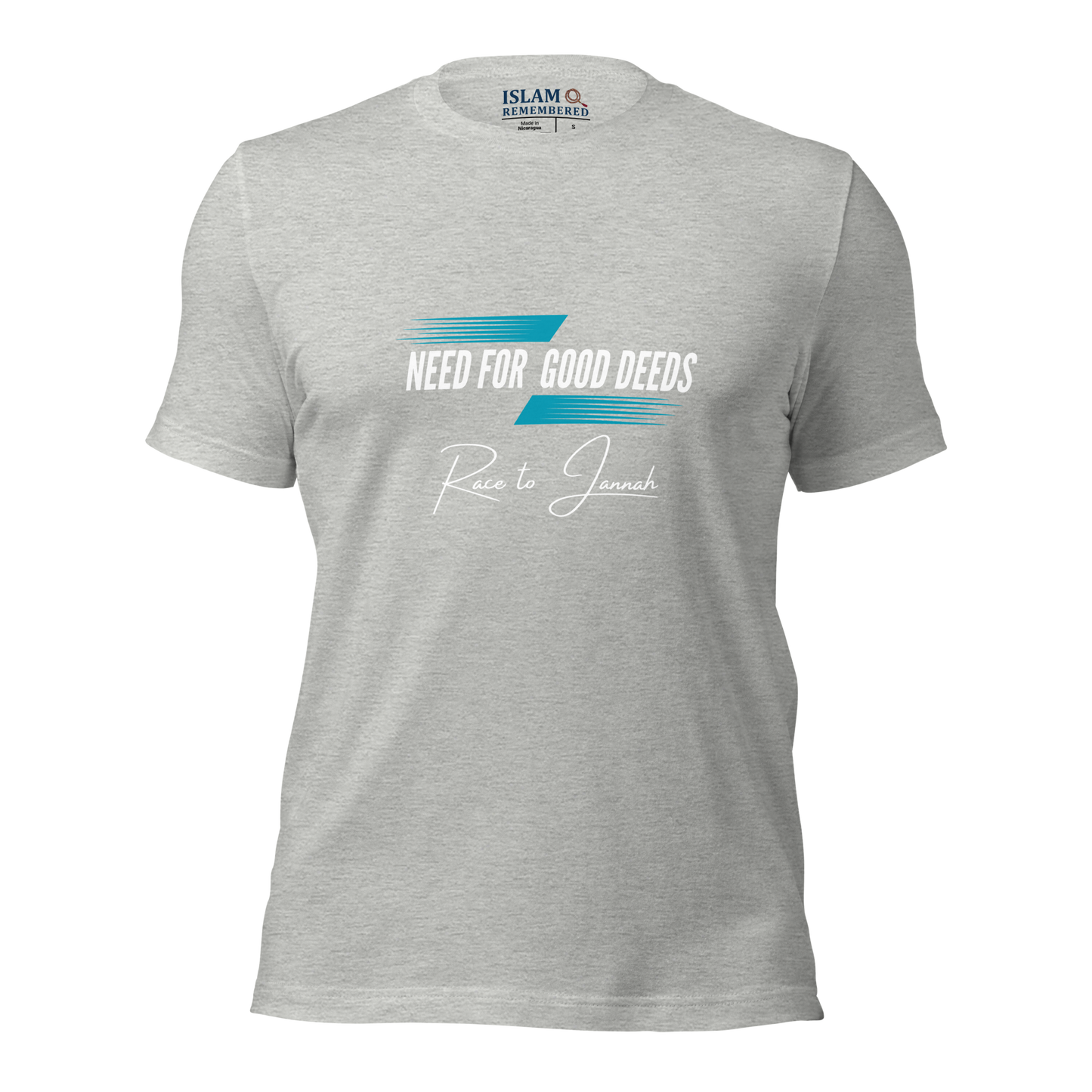 ADULT T-Shirt - NEED FOR GOOD DEEDS - White/Light Blue