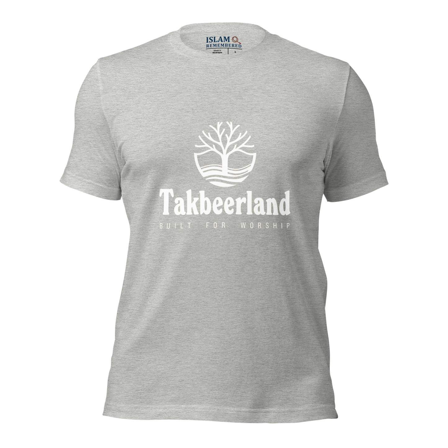 ADULT T-Shirt - TAKBEERLAND FULL LOGO (Centered/Medium) - White