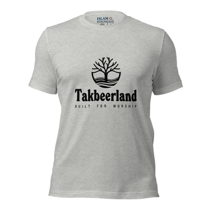 ADULT T-Shirt - TAKBEERLAND FULL LOGO (Centered/Medium) - Black
