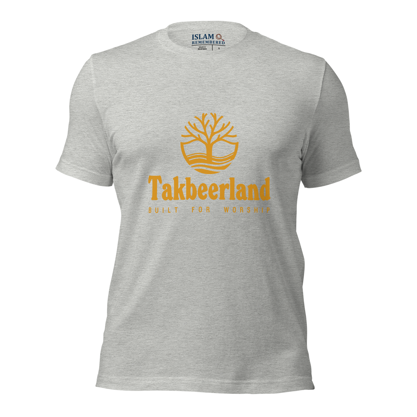 ADULT T-Shirt - TAKBEERLAND FULL LOGO (Centered/Medium) - Gold