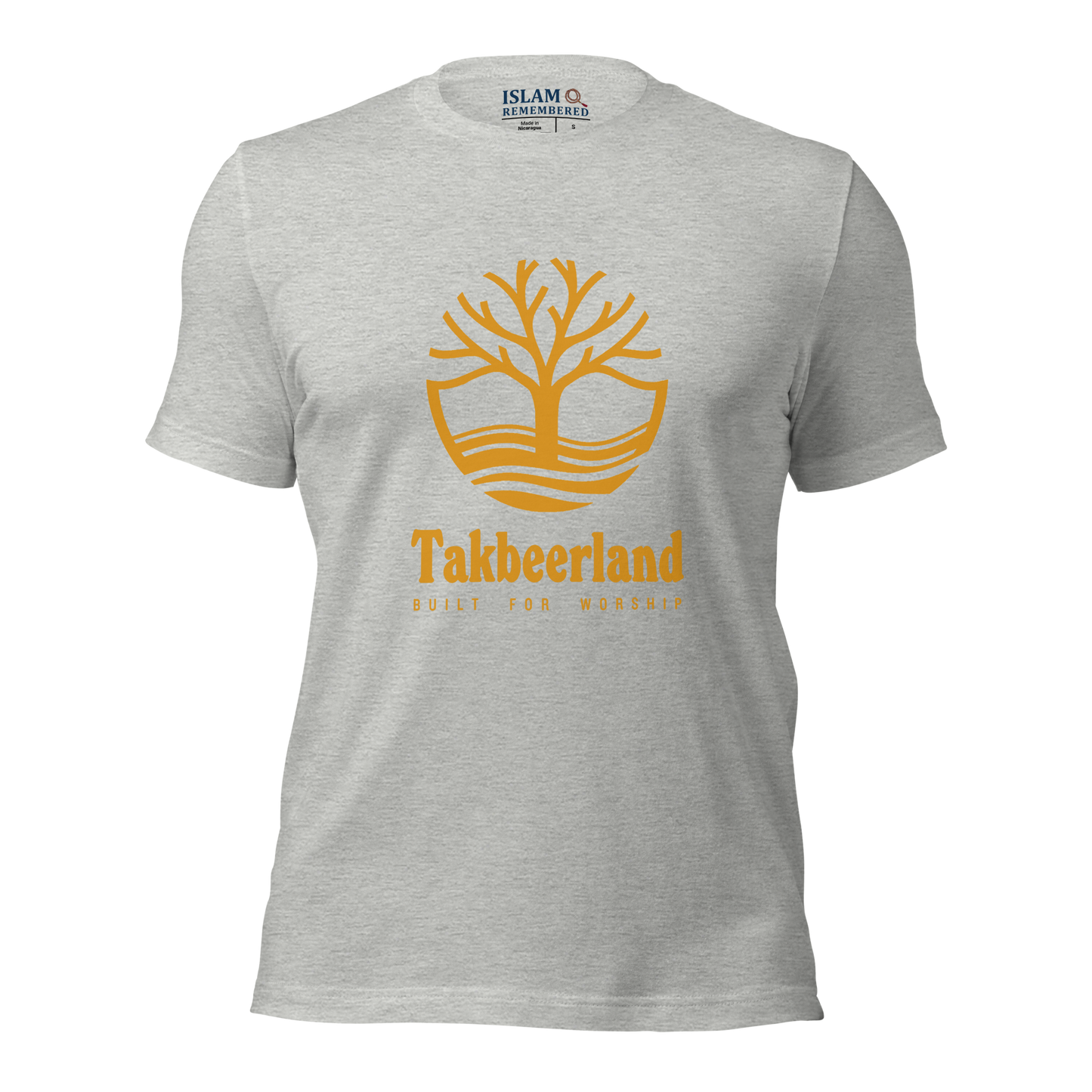 ADULT T-Shirt - TAKBEERLAND FULL LOGO (Centered/Large) - Gold