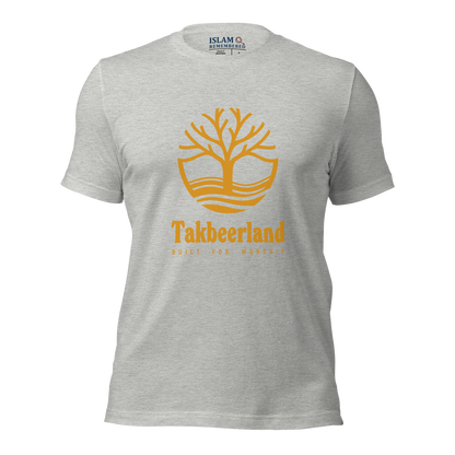 ADULT T-Shirt - TAKBEERLAND FULL LOGO (Centered/Large) - Gold