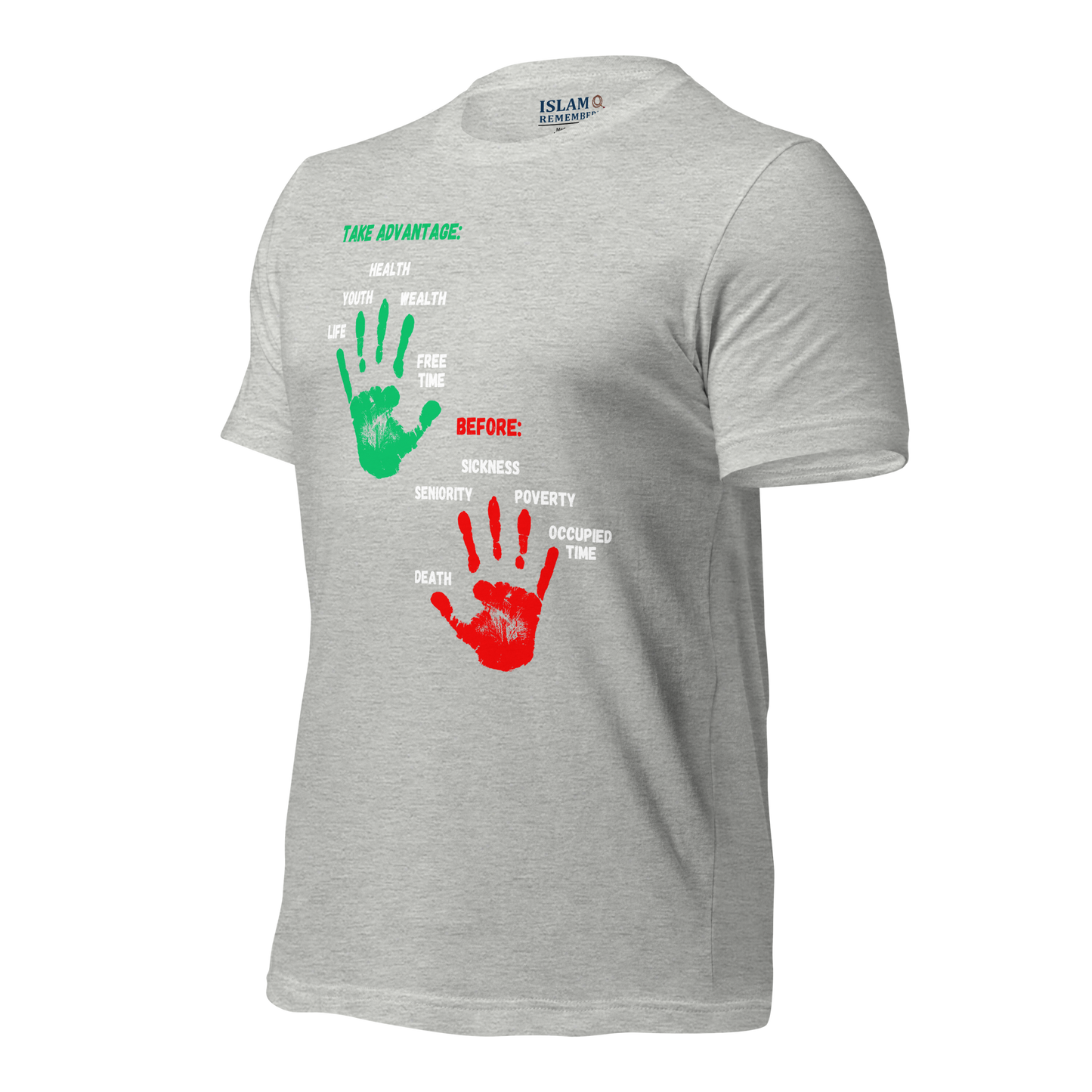 ADULT T-Shirt - ADVANTAGE BEFORE - Green/Red/White