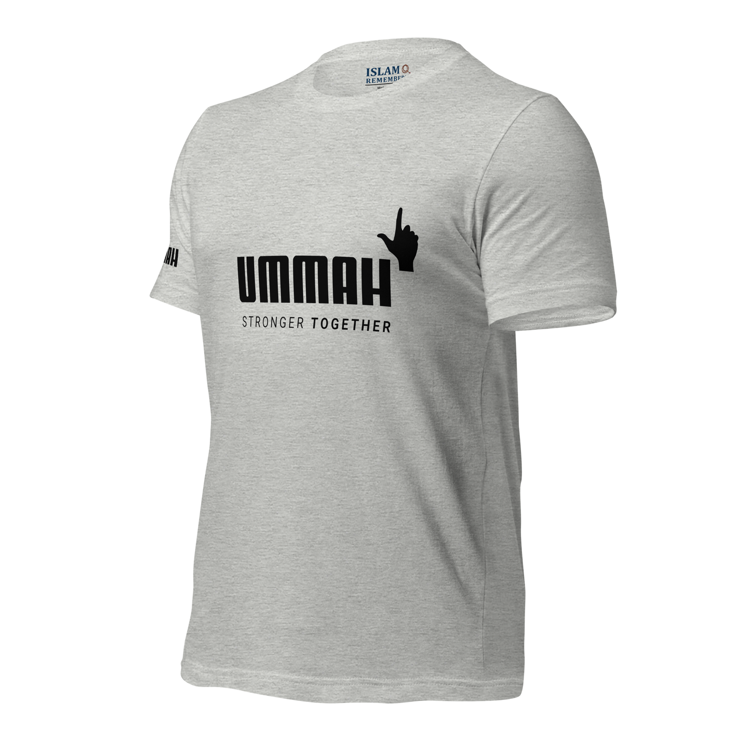 ADULT T-Shirt - UMMAH STRONGER TOGETHER Emblem (w/ Arm Logo)  - Black