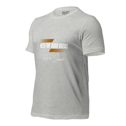 ADULT T-Shirt - NEED FOR GOOD DEEDS - White/Orange