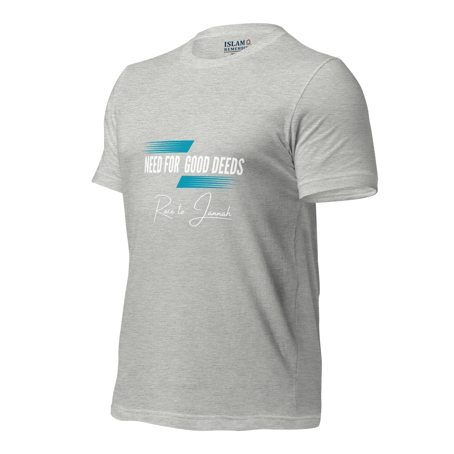 ADULT T-Shirt - NEED FOR GOOD DEEDS - White/Light Blue