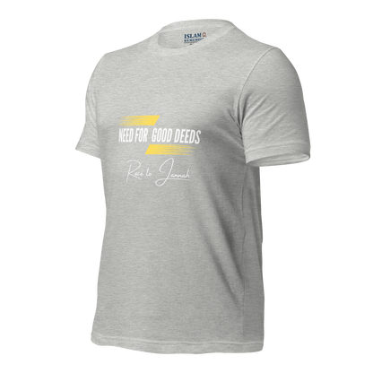 ADULT T-Shirt - NEED FOR GOOD DEEDS - White/Yellow