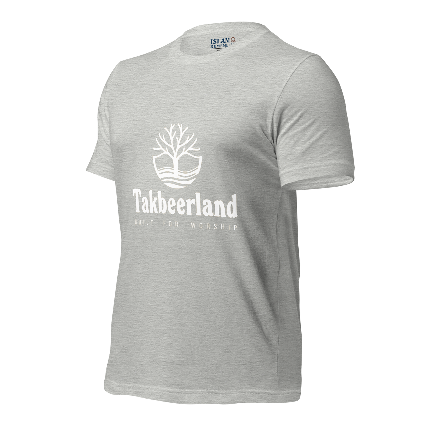 ADULT T-Shirt - TAKBEERLAND FULL LOGO (Centered/Medium) - White