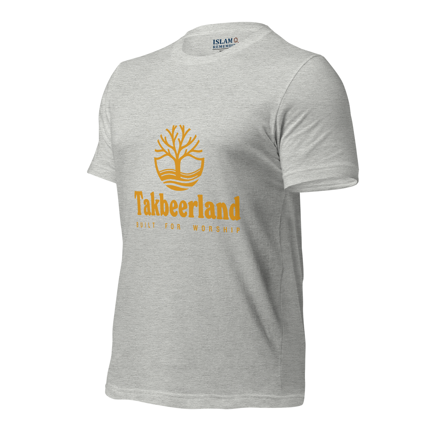 ADULT T-Shirt - TAKBEERLAND FULL LOGO (Centered/Medium) - Gold