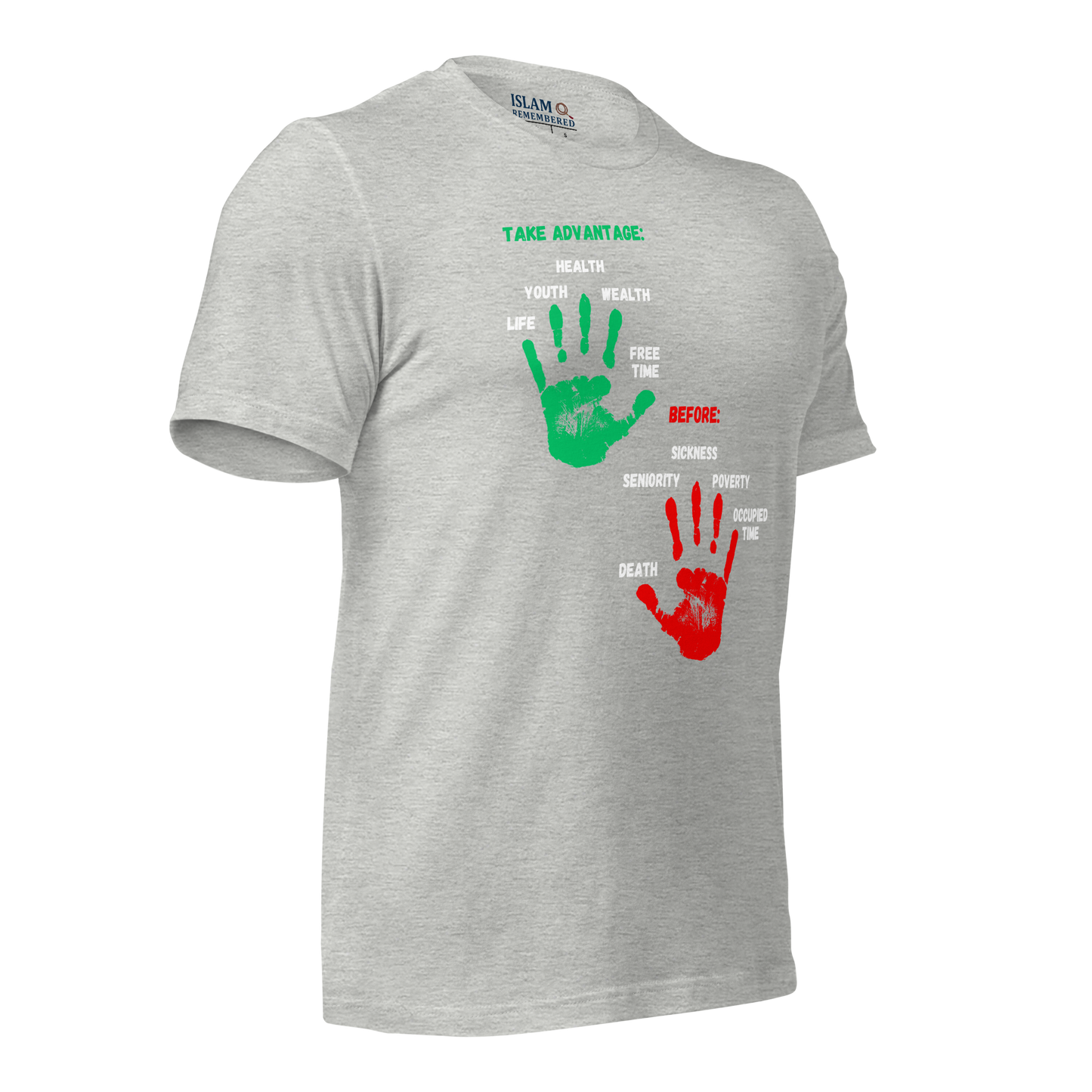 ADULT T-Shirt - ADVANTAGE BEFORE - Green/Red/White