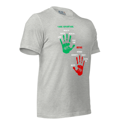 ADULT T-Shirt - ADVANTAGE BEFORE - Green/Red/White