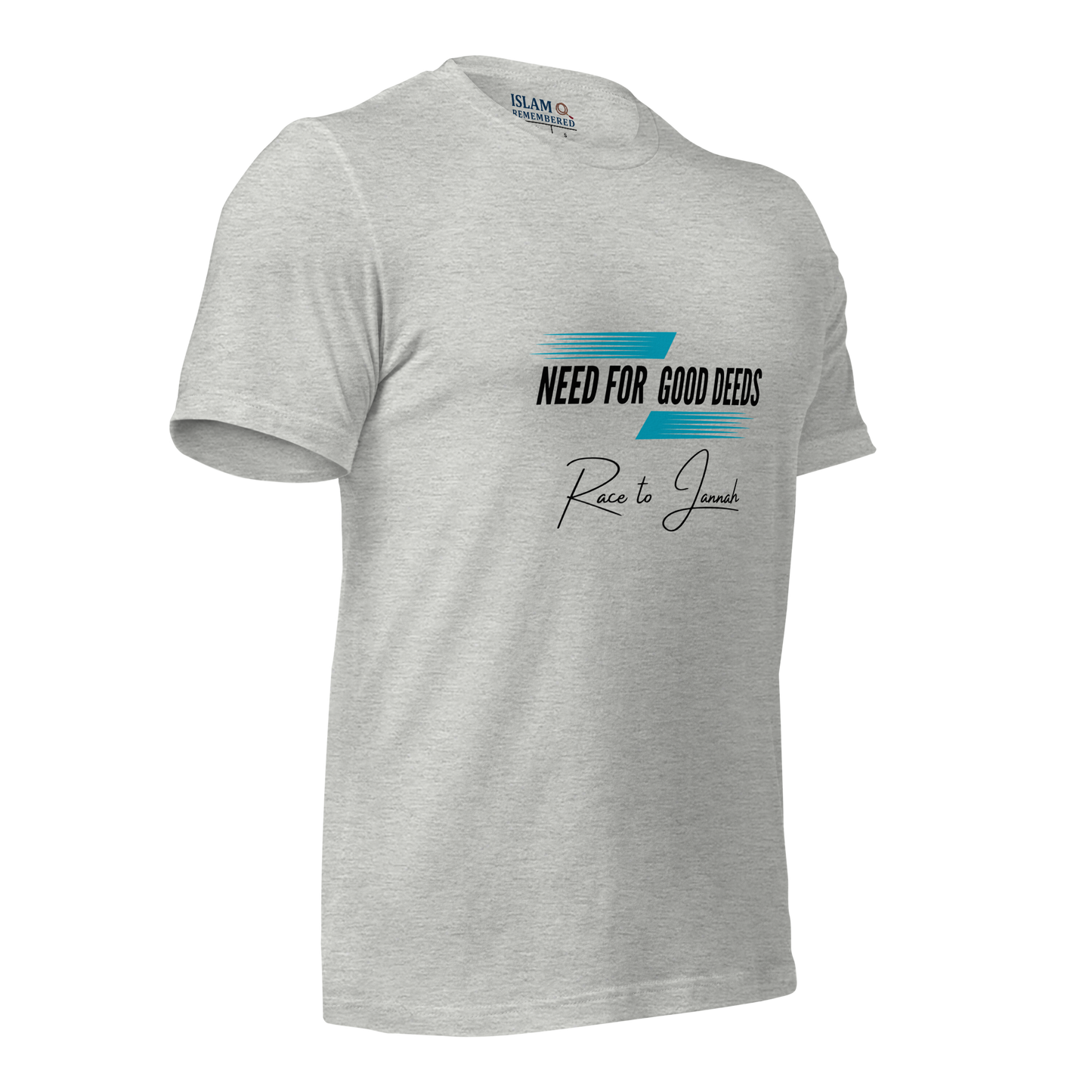 ADULT T-Shirt - NEED FOR GOOD DEEDS - Black/Light Blue