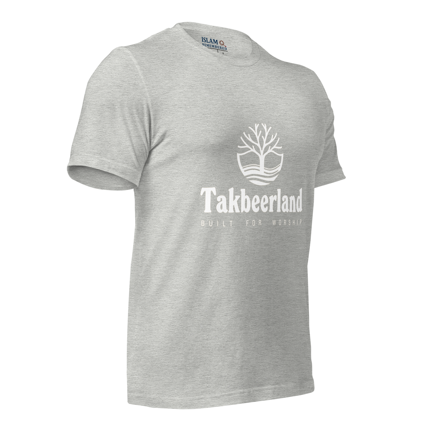 ADULT T-Shirt - TAKBEERLAND FULL LOGO (Centered/Medium) - White