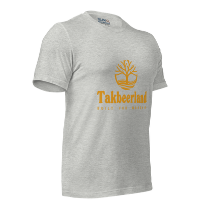 ADULT T-Shirt - TAKBEERLAND FULL LOGO (Centered/Medium) - Gold