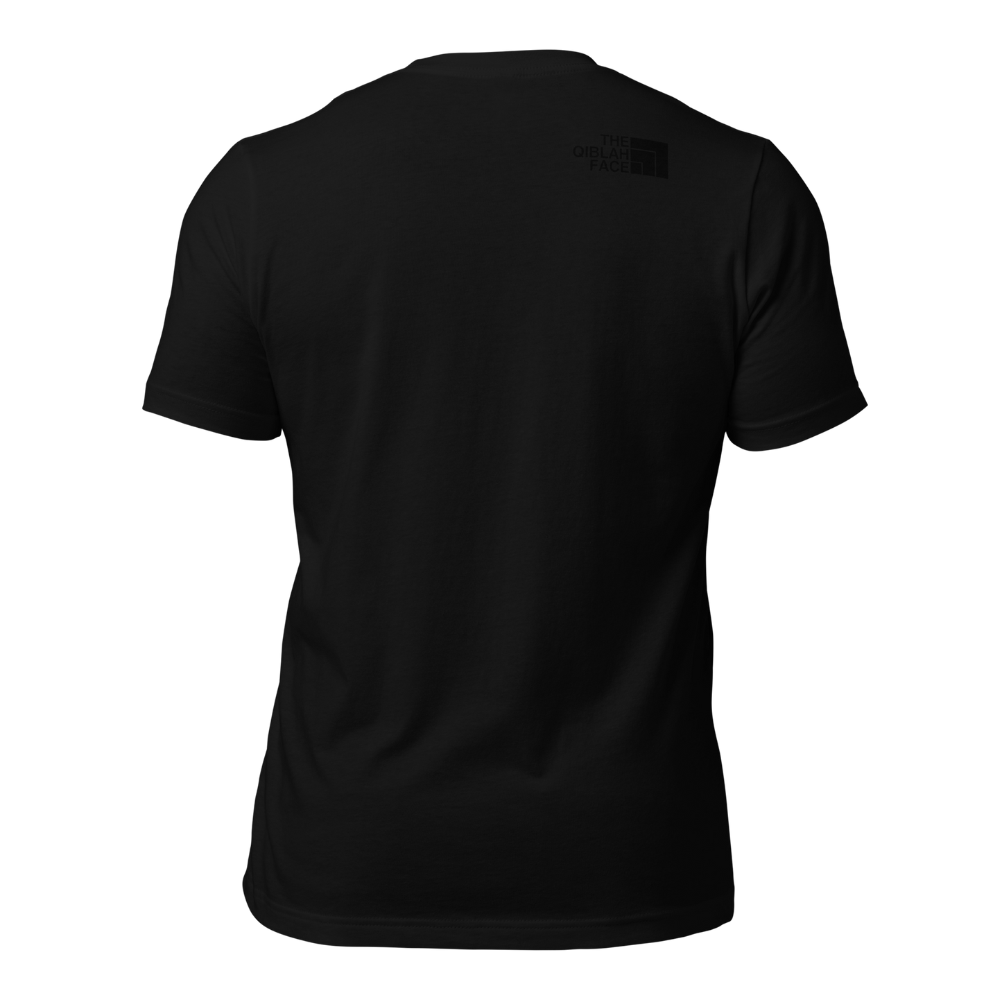 ADULT T-Shirt - THE QIBLAH FACE (Small Logo Front/Back) - Black