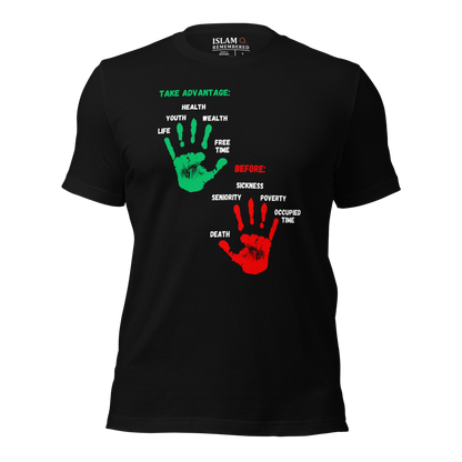 ADULT T-Shirt - ADVANTAGE BEFORE - Green/Red/White