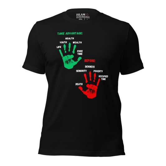 ADULT T-Shirt - ADVANTAGE BEFORE - Green/Red/White