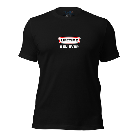 ADULT T-Shirt - LIFETIME BELIEVER - White/Red