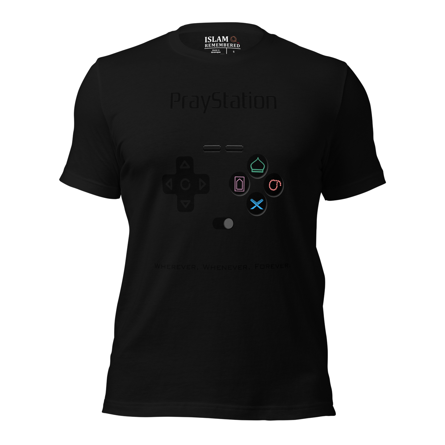 ADULT T-Shirt - PRAYSTATION (All Buttons) - Black