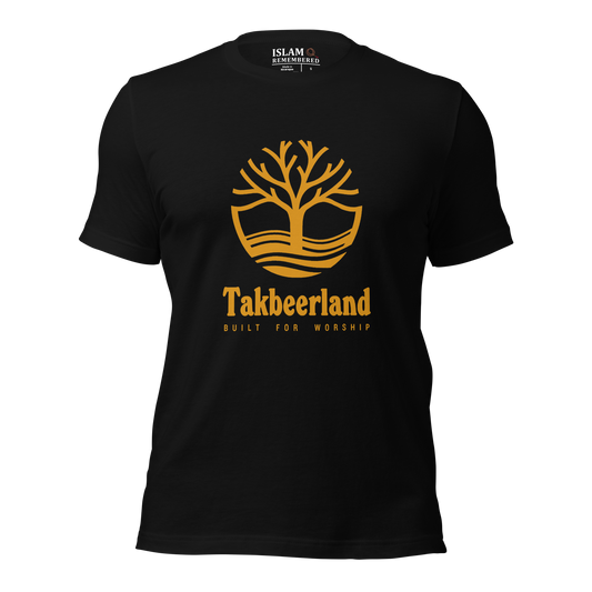 ADULT T-Shirt - TAKBEERLAND FULL LOGO (Centered/Large) - Gold