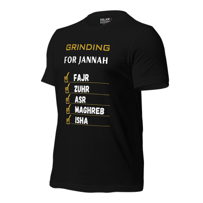 ADULT T-Shirt - GRINDING FOR JANNAH - White