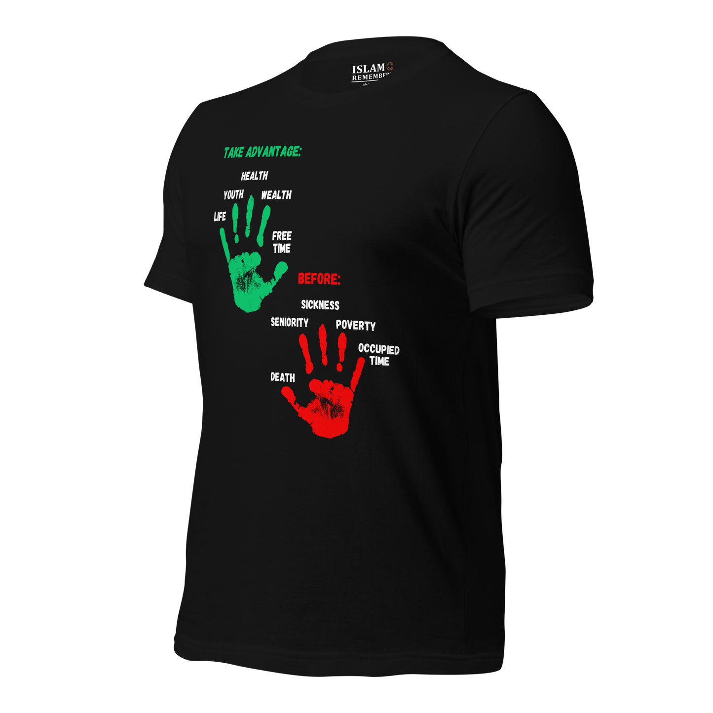 ADULT T-Shirt - ADVANTAGE BEFORE - Green/Red/White