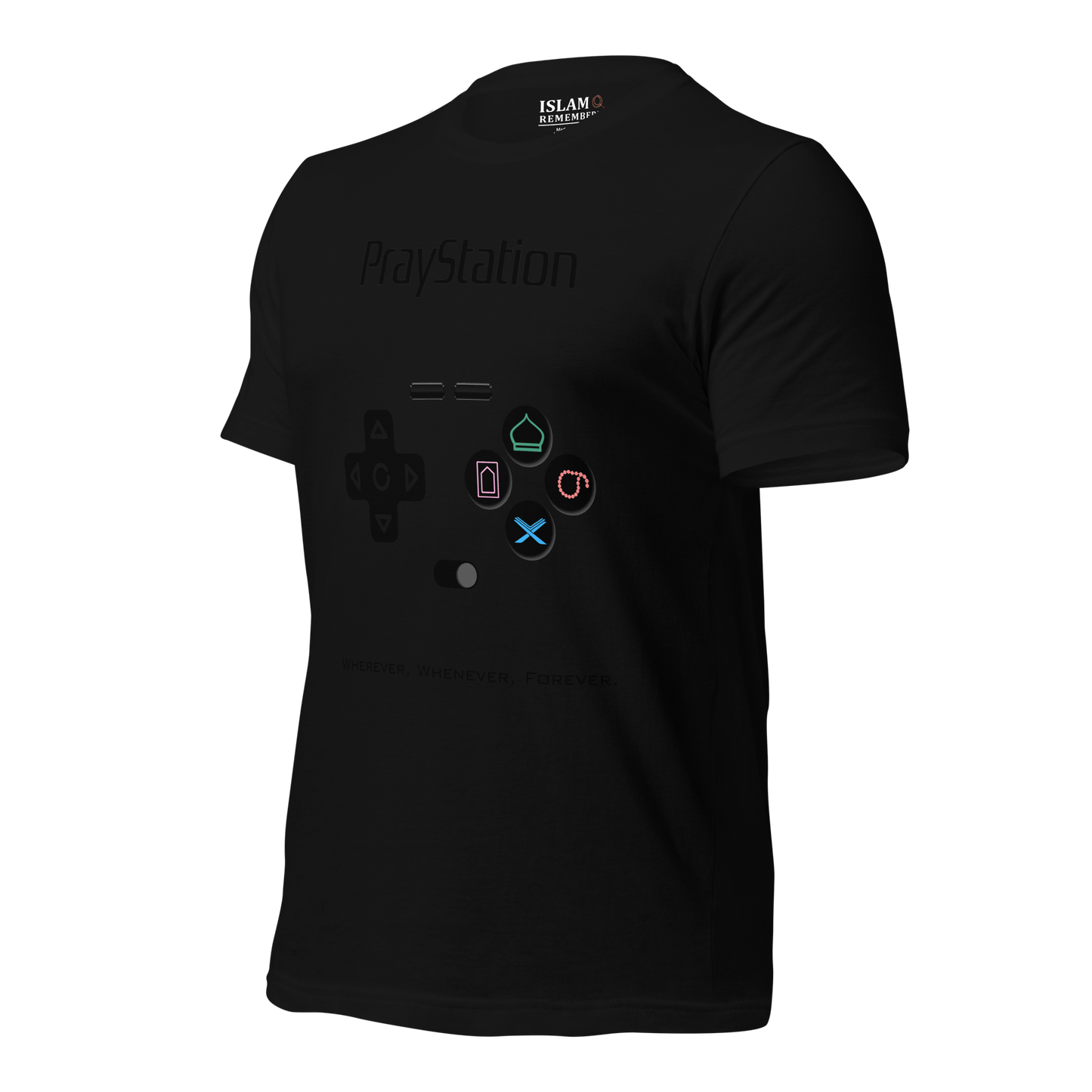 ADULT T-Shirt - PRAYSTATION (All Buttons) - Black