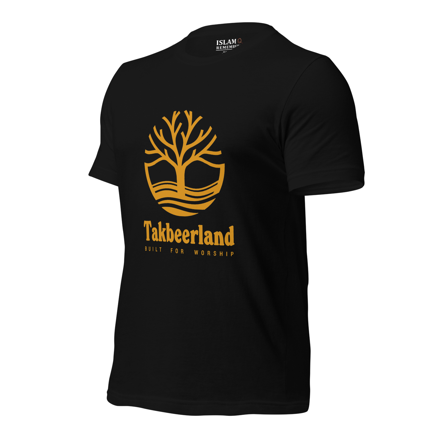 ADULT T-Shirt - TAKBEERLAND FULL LOGO (Centered/Large) - Gold