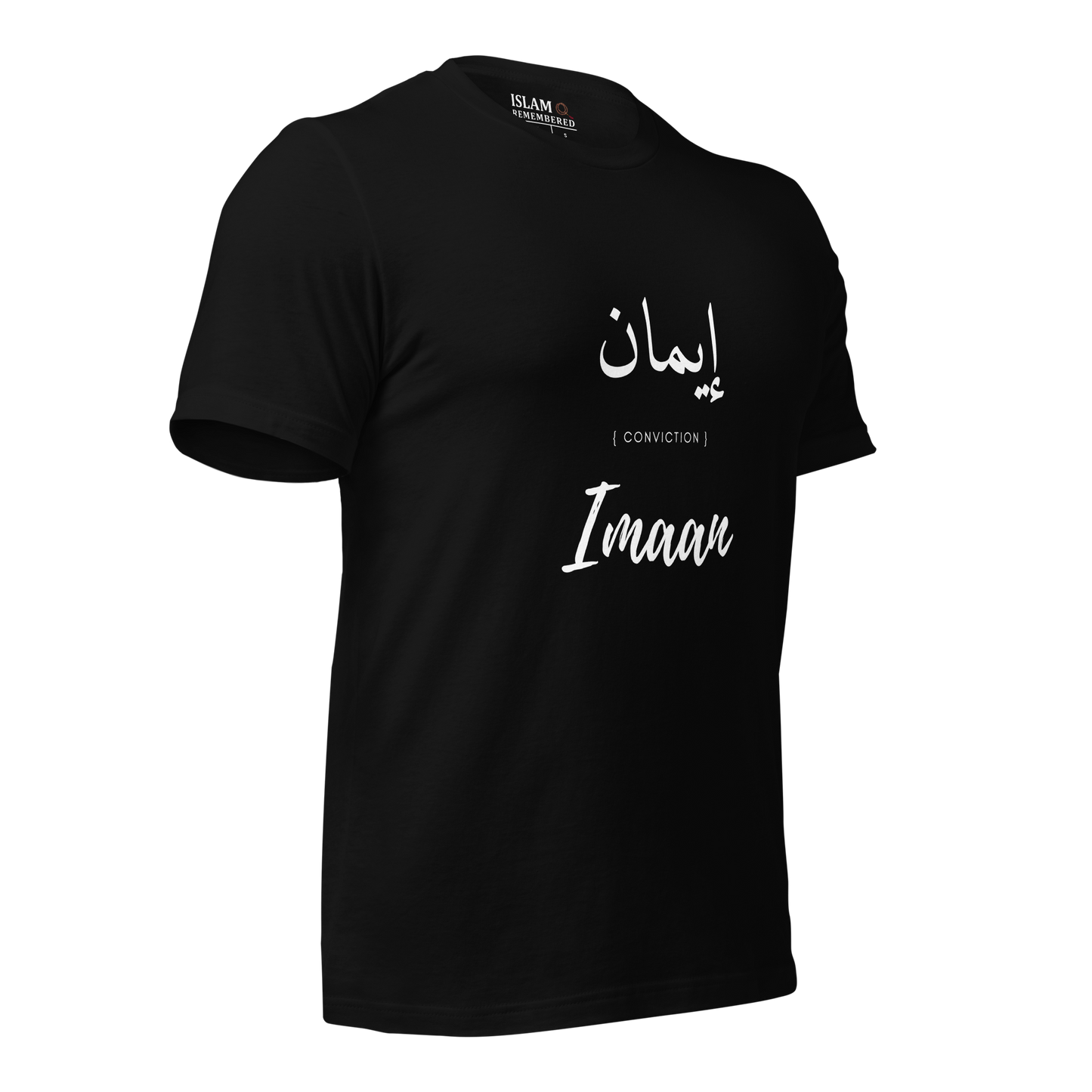 ADULT T-Shirt - IMAAN (CONVICTION) Arabic/English - White