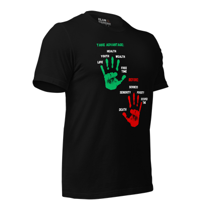 ADULT T-Shirt - ADVANTAGE BEFORE - Green/Red/White