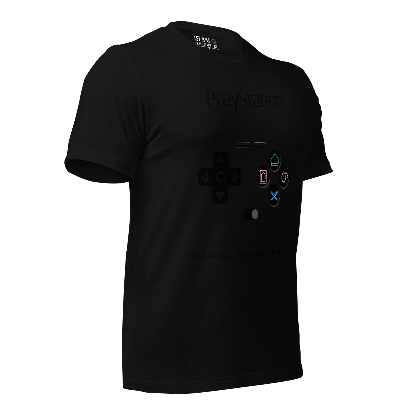 ADULT T-Shirt - PRAYSTATION (All Buttons) - Black