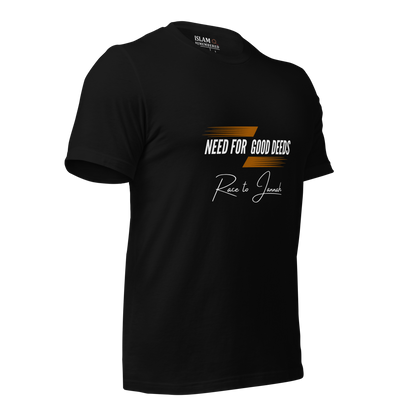 ADULT T-Shirt - NEED FOR GOOD DEEDS - White/Orange