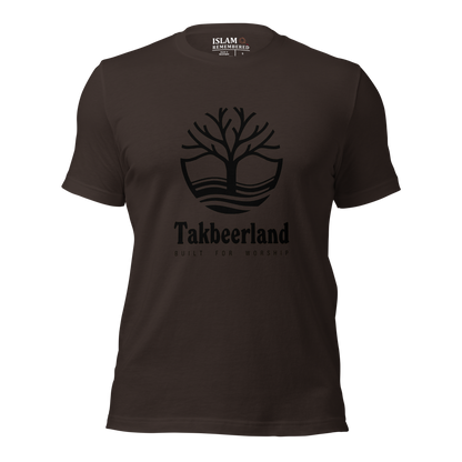 ADULT T-Shirt - TAKBEERLAND FULL LOGO (Centered/Large) - Black