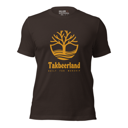 ADULT T-Shirt - TAKBEERLAND FULL LOGO (Centered/Large) - Gold