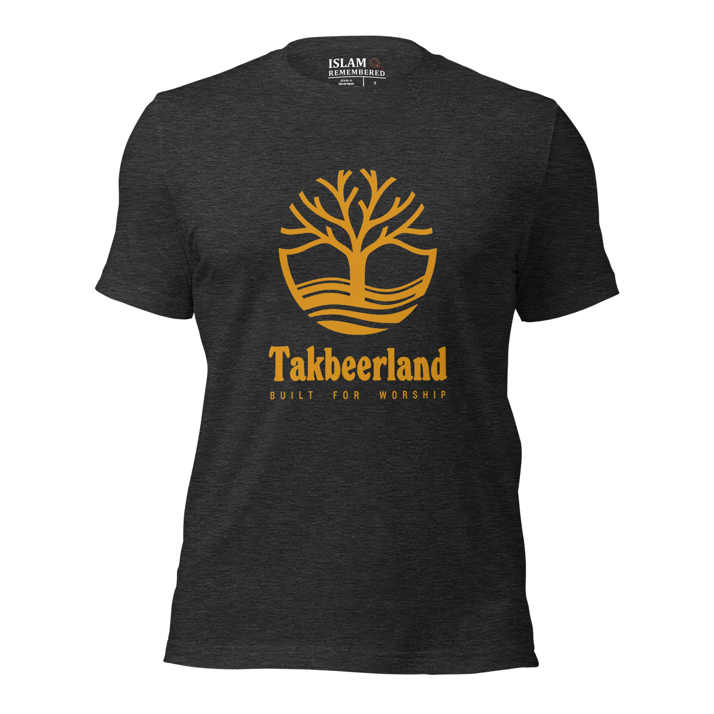 ADULT T-Shirt - TAKBEERLAND FULL LOGO (Centered/Large) - Gold