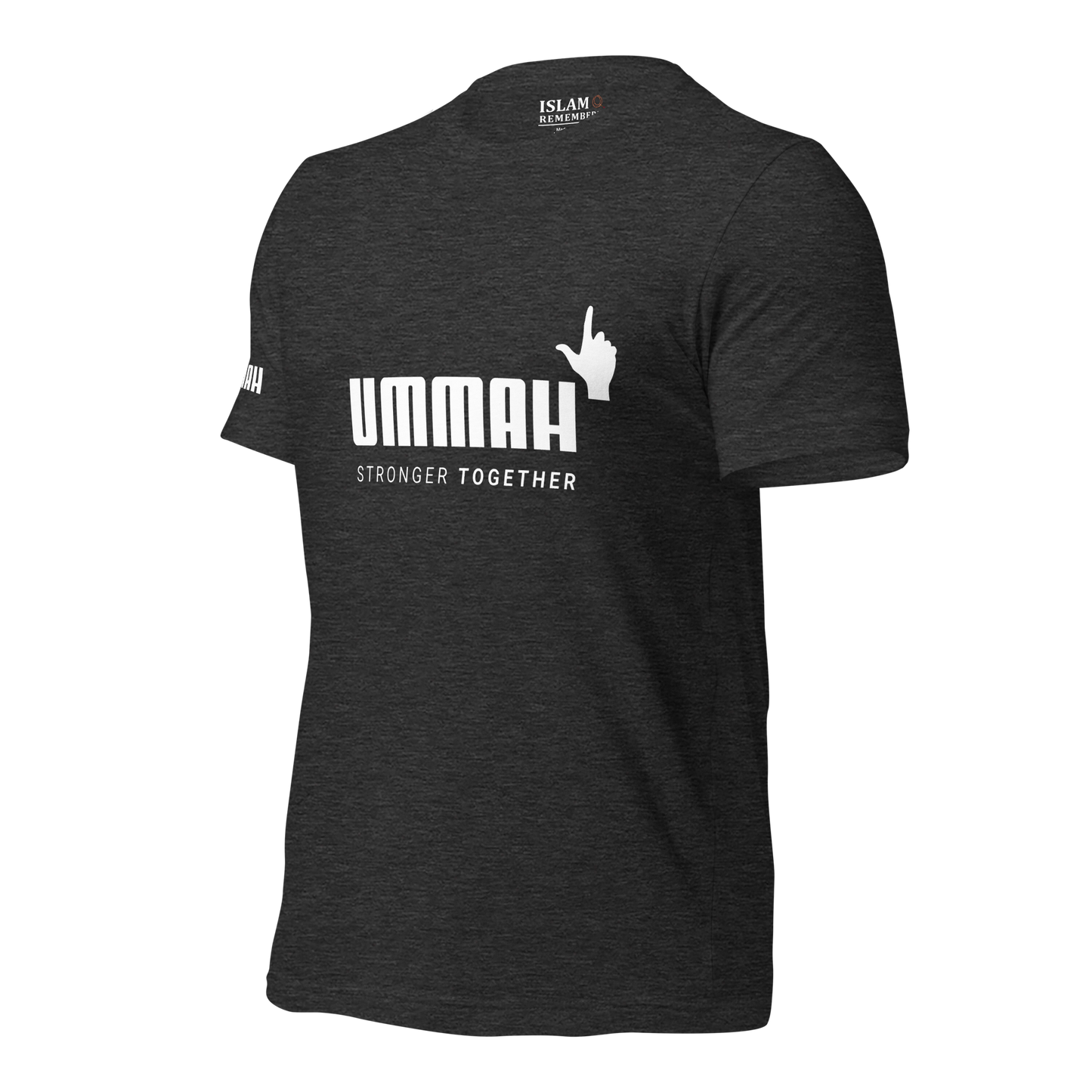 ADULT T-Shirt - UMMAH STRONGER TOGETHER Emblem (w/ Arm Logo)  - White