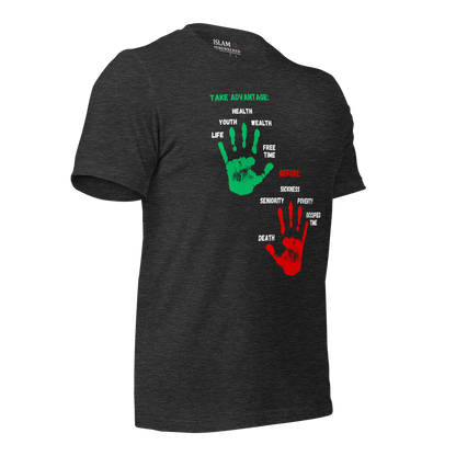 ADULT T-Shirt - ADVANTAGE BEFORE - Green/Red/White