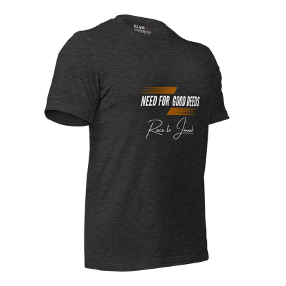 ADULT T-Shirt - NEED FOR GOOD DEEDS - White/Orange