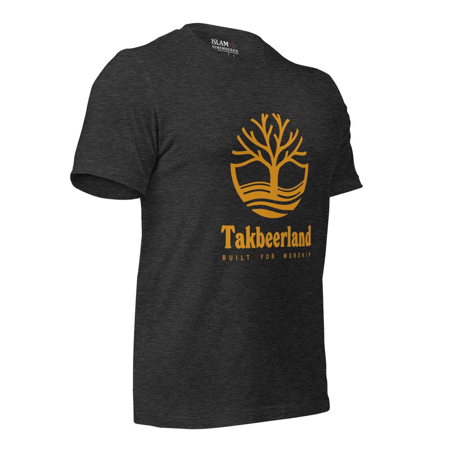 ADULT T-Shirt - TAKBEERLAND FULL LOGO (Centered/Large) - Gold