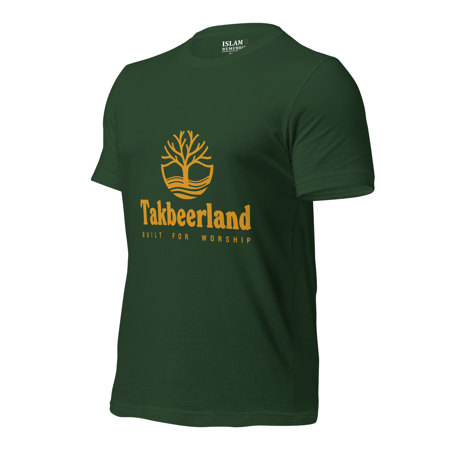 ADULT T-Shirt - TAKBEERLAND FULL LOGO (Centered/Medium) - Gold