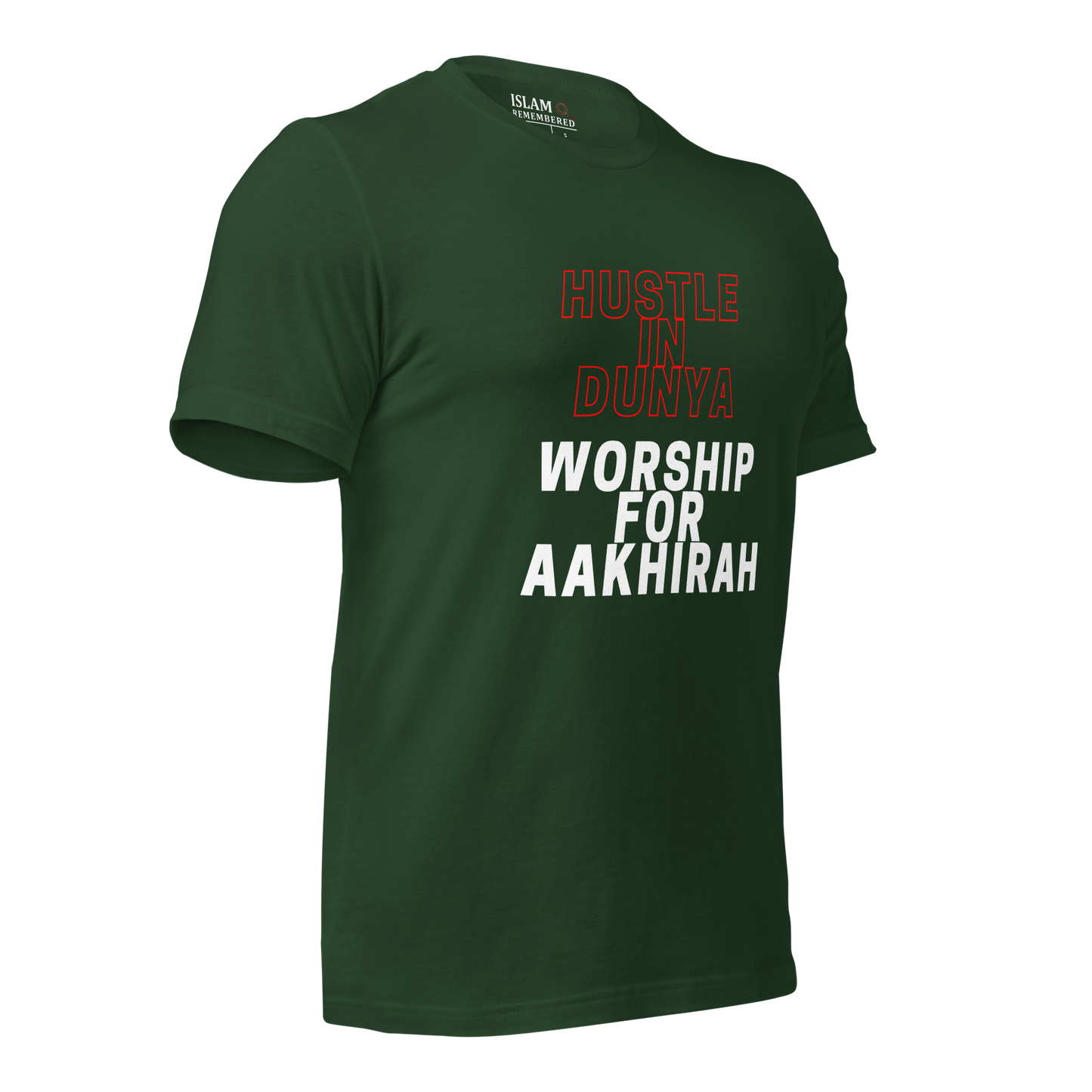 ADULT T-Shirt - HUSTLE & WORSHIP - Red/White