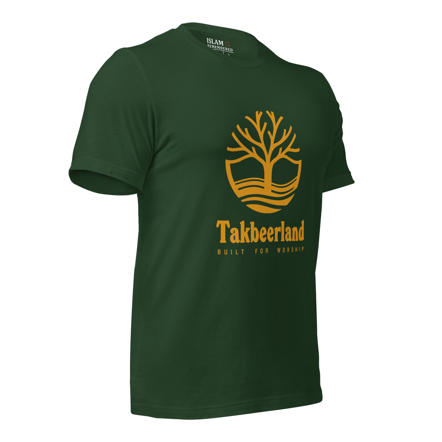 ADULT T-Shirt - TAKBEERLAND FULL LOGO (Centered/Large) - Gold