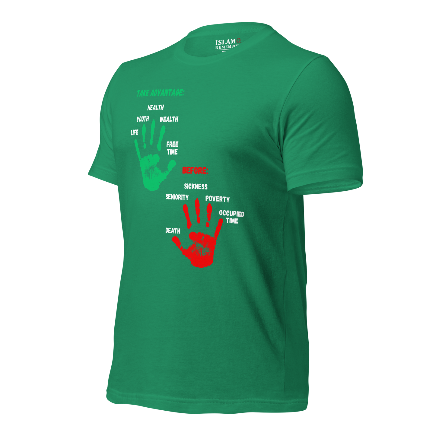 ADULT T-Shirt - ADVANTAGE BEFORE - Green/Red/White